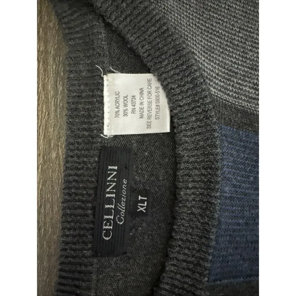 Cellinni Collezione Striped Wool Blend Sweater Men’s Size‎ XLT